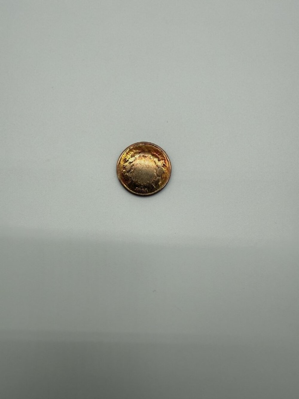 1864 Two Cent Piece Coin RB Civil War Era US 2C Copper Uncertified Circulated